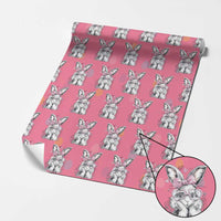 Cute Easter Bunny with Heart Glasses Pink Bow Wrapping Paper Roll Adorable Rabbit Love Aesthetic Gift