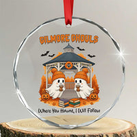 Cute Gilmore Ghouls Halloween Ghost Crystal Glass Ornament Cozy Fall Aesthetic with Pumpkin Spice and Books TS02
