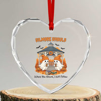Cute Gilmore Ghouls Halloween Ghost Heart Crystal Glass Ornament Cozy Fall Aesthetic with Pumpkin Spice and Books - Wonder Print Shop