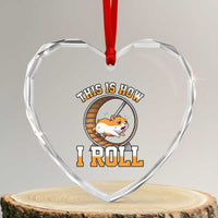 Cute Hamster Running Wheel Heart Crystal Glass Ornament This Is How I Roll