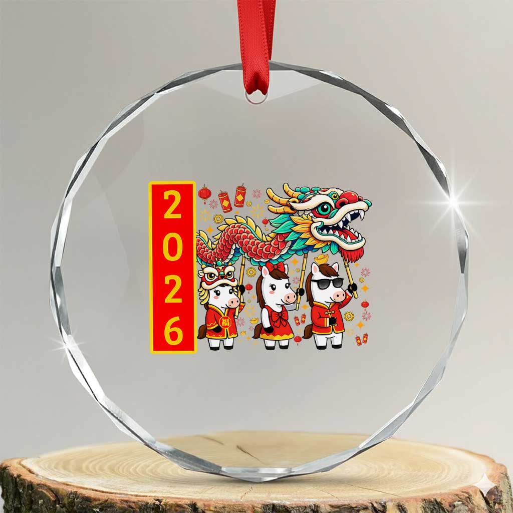 Cute Horse Dragon Dance Crystal Glass Ornament Lunar New Year - Wonder Print Shop