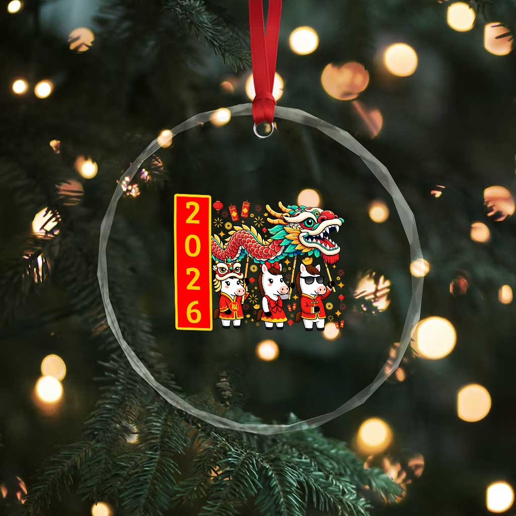Cute Horse Dragon Dance Crystal Glass Ornament Lunar New Year - Wonder Print Shop