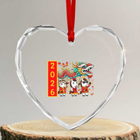 Cute Horse Dragon Dance Heart Crystal Glass Ornament Lunar New Year - Wonder Print Shop