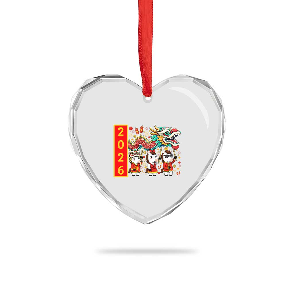 Cute Horse Dragon Dance Heart Crystal Glass Ornament Lunar New Year - Wonder Print Shop