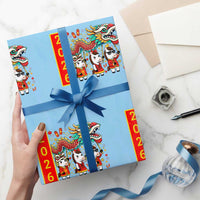 Cute Horse Dragon Dance Wrapping Paper Roll Lunar New Year - Wonder Print Shop