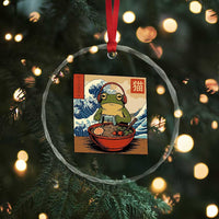 Cute Kawaii Gamer Frog Ramen Crystal Glass Ornament Retro Japanese Funny Cat Gaming - Wonder Print Shop