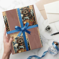 Cute Kawaii Gamer Groundhog Wrapping Paper Roll Funny Japanese Ramen Anime Otaku Fan Gift - Wonder Print Shop