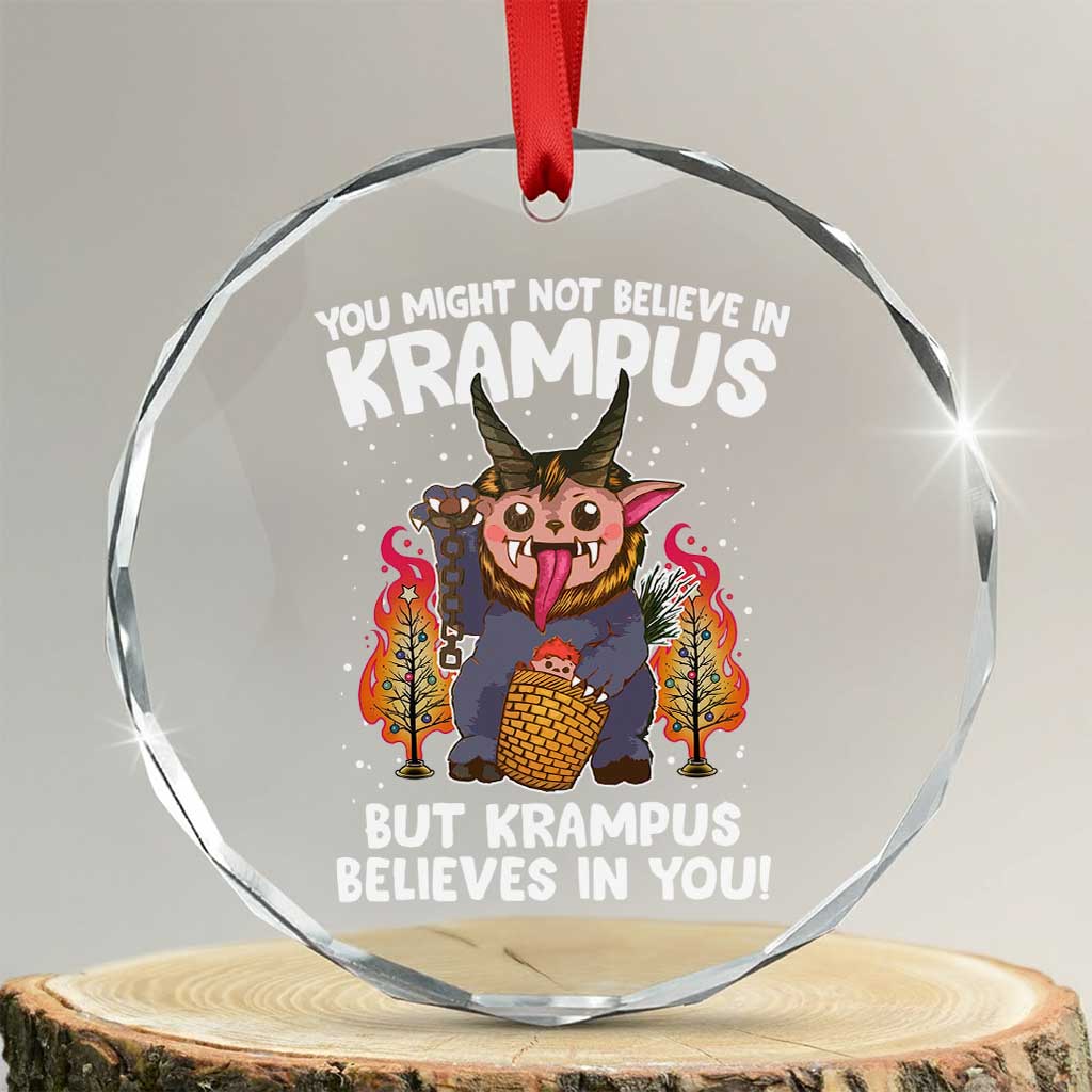 Cute Krampus Crystal Glass Ornament Believes In You Germanic Christmas Demon Horror TS09