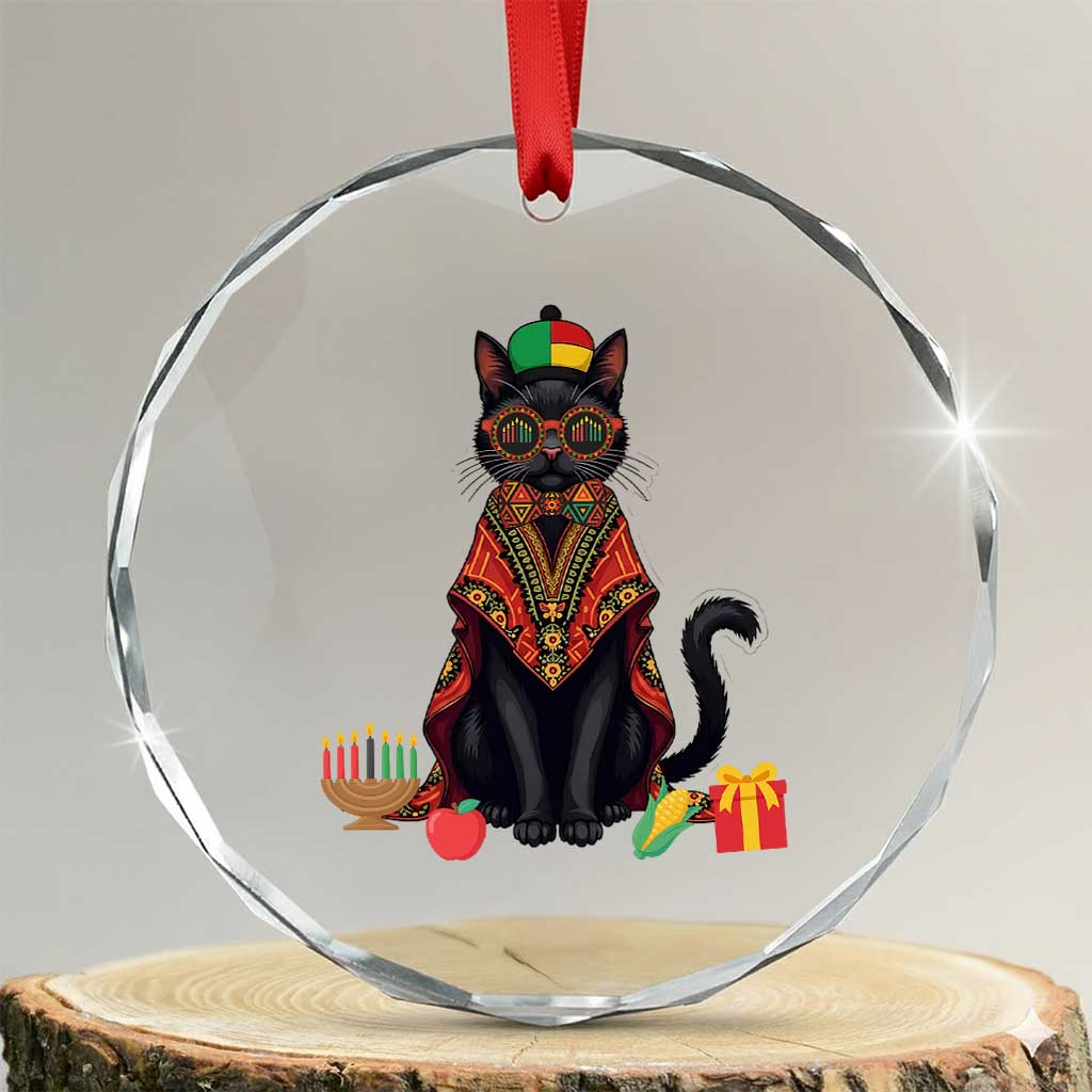 Cute Kwanzaa Cat Dashiki Crystal Glass Ornament African Heritage Gift - Wonder Print Shop