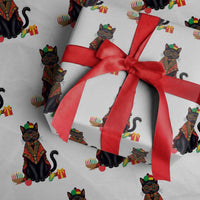 Cute Kwanzaa Cat Dashiki Wrapping Paper Roll African Heritage Gift - Wonder Print Shop