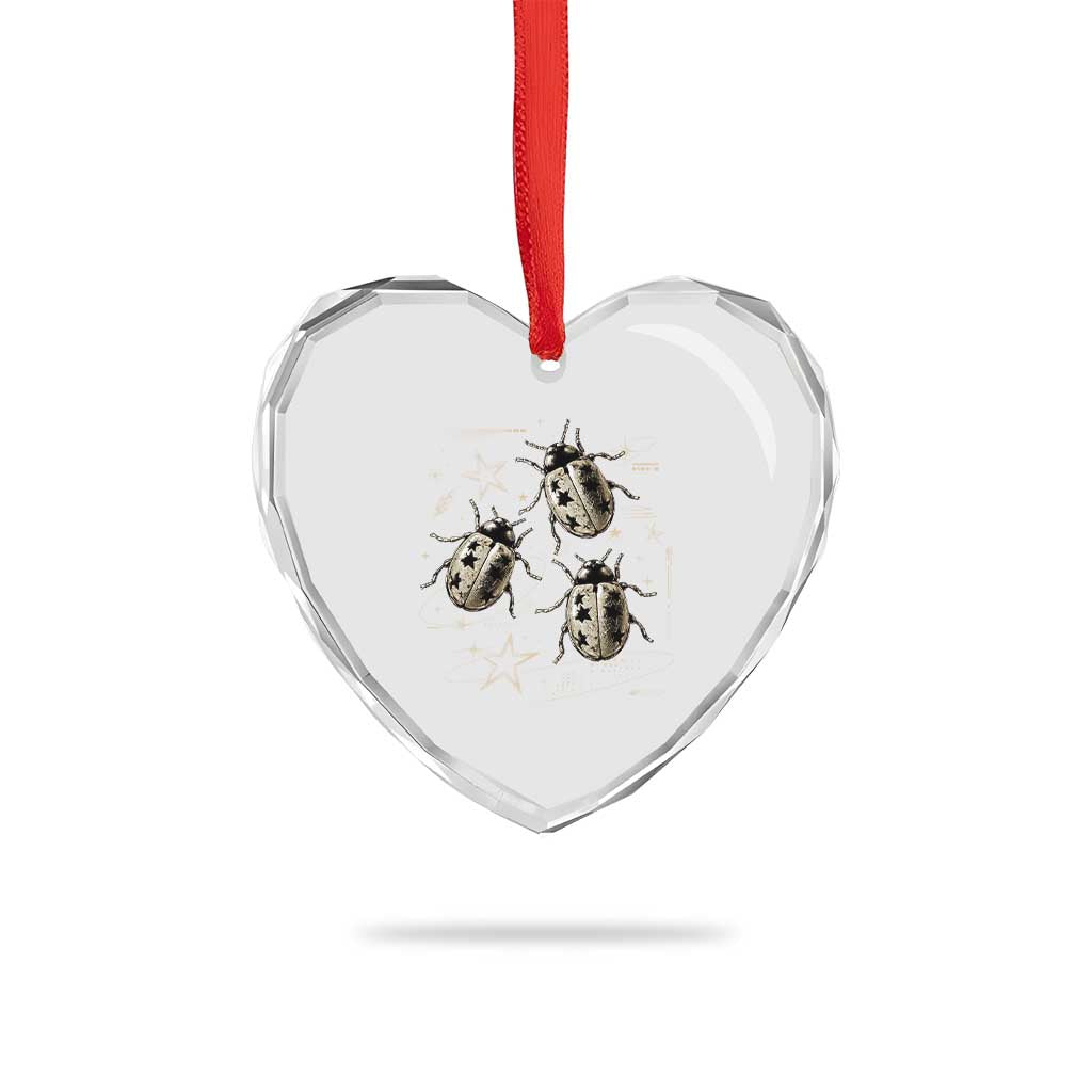 Cute Ladybug Y2k Grunge 2000s Alt 90s Vintage Star Dots Teen Heart Crystal Glass Ornament