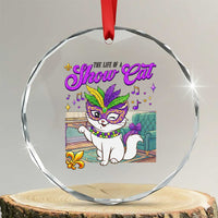 Cute Mardi Gras Cat Crystal Glass Ornament The Life Of The Showgirl