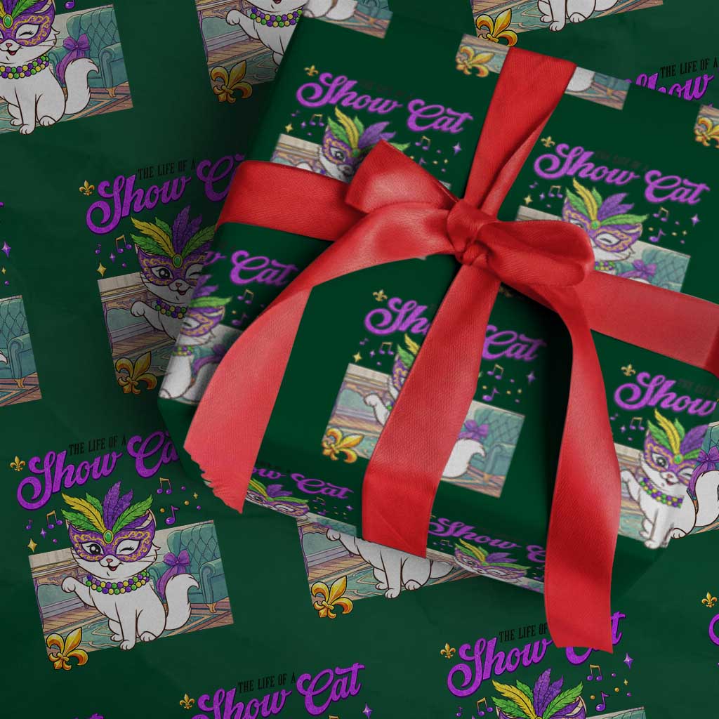 Cute Mardi Gras Cat Wrapping Paper Roll The Life Of The Showgirl