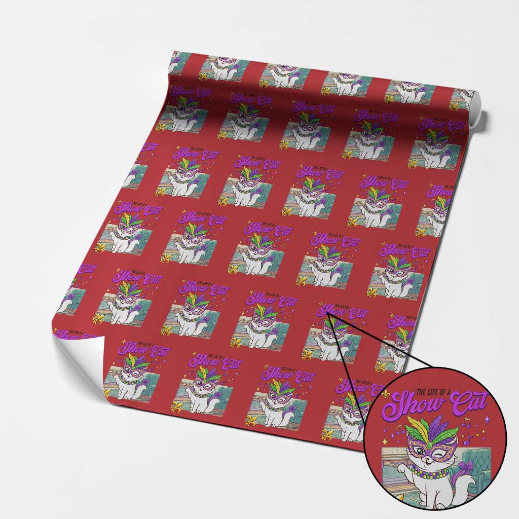Cute Mardi Gras Cat Wrapping Paper Roll The Life Of The Showgirl