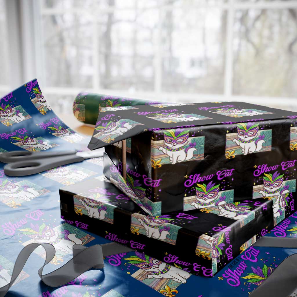 Cute Mardi Gras Cat Wrapping Paper Roll The Life Of The Showgirl