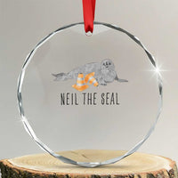 Cute Neil the Seal Traffic Cone Meme Crystal Glass Ornament Funny Viral Chaotic Southern Elephant Seal