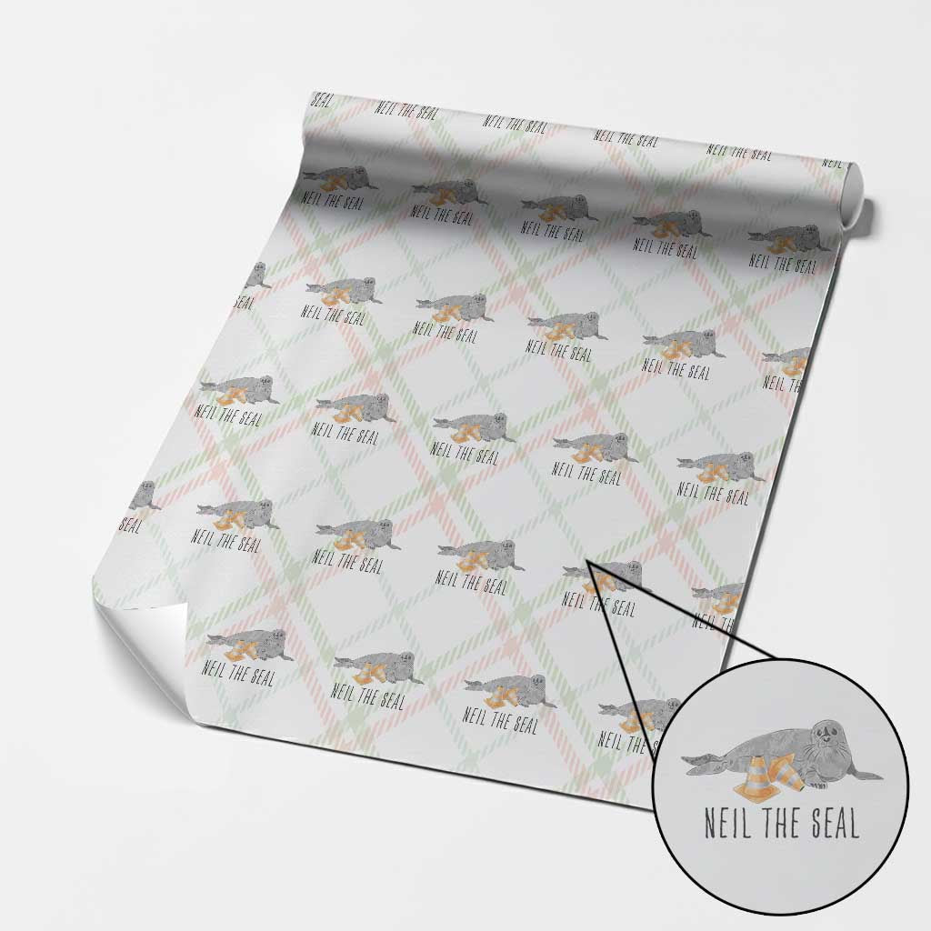Cute Neil the Seal Traffic Cone Meme Wrapping Paper Roll Funny Viral Chaotic Southern Elephant Seal