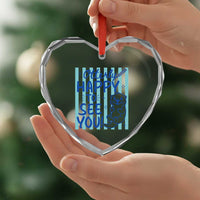 Cute Otter Pun Back To School Retro Preppy Heart Crystal Glass Ornament Otterly Happy To See You