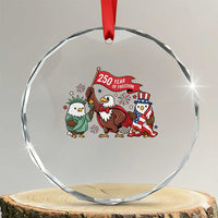 Cute Patriotic Eagle 250 Years Of Freedom Crystal Glass Ornament American Pride Gift