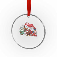 Cute Patriotic Eagle 250 Years Of Freedom Crystal Glass Ornament American Pride Gift