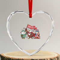 Cute Patriotic Eagle 250 Years Of Freedom Heart Crystal Glass Ornament American Pride Gift
