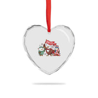 Cute Patriotic Eagle 250 Years Of Freedom Heart Crystal Glass Ornament American Pride Gift