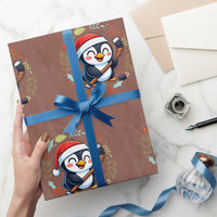 Cute Penguin Playing Ice Hockey Wrapping Paper Roll Funny Christmas Gift - Wonder Print Shop