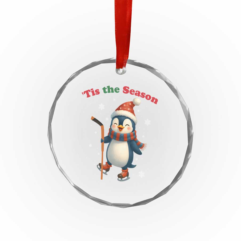 Cute Penguin Tis The Season Crystal Glass Ornament Funny Christmas Gift For Holiday Fans - Wonder Print Shop