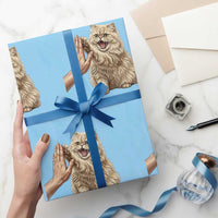 Cute Persian Cat High Five Wrapping Paper Roll Cat Lover