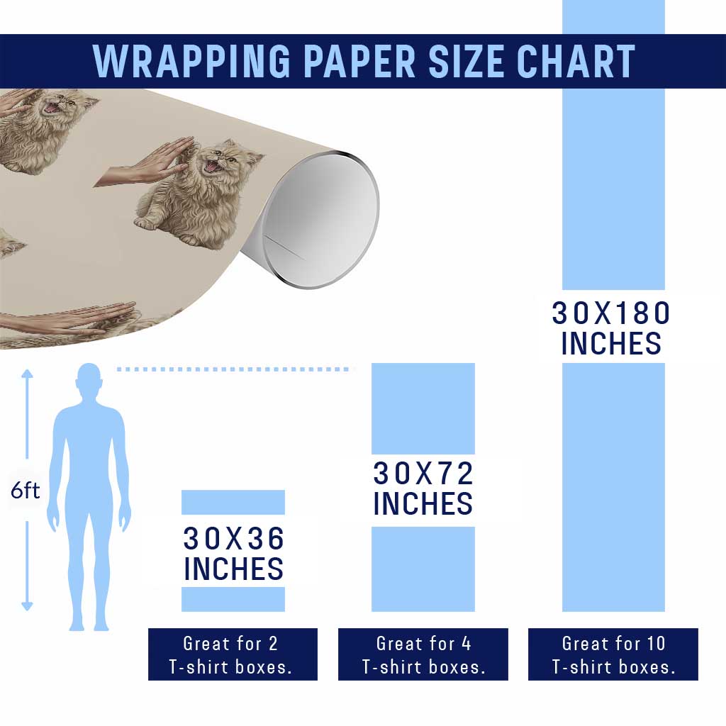 Cute Persian Cat High Five Wrapping Paper Roll Cat Lover
