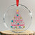 Cute Pink Flamingo Xmas Tree Crystal Glass Ornament With Hibiscus Merry Xmas - Wonder Print Shop