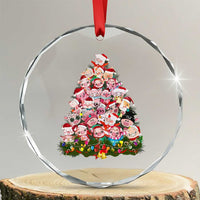 Cute Pink Pigs Xmas Tree Crystal Glass Ornament Funny Farmer Xmas Lights Festive Vibe TS02