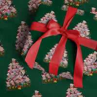Cute Pink Pigs Xmas Tree Wrapping Paper Roll Funny Farmer Xmas Lights Festive Vibe