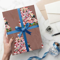 Cute Pink Pigs Xmas Tree Wrapping Paper Roll Funny Farmer Xmas Lights Festive Vibe