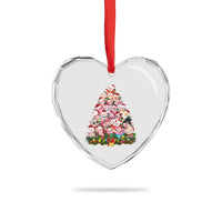 Cute Pink Pigs Xmas Tree Heart Crystal Glass Ornament Funny Farmer Xmas Lights Festive Vibe - Wonder Print Shop
