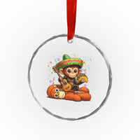 Cute Punch Baby Monkey Cinco De Mayo Crystal Glass Ornament Funny Animal Gift