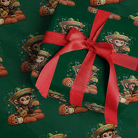 Cute Punch Baby Monkey Cinco De Mayo Wrapping Paper Roll Funny Animal Gift