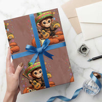 Cute Punch Baby Monkey Cinco De Mayo Wrapping Paper Roll Funny Animal Gift