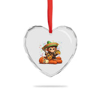Cute Punch Baby Monkey Cinco De Mayo Heart Crystal Glass Ornament Funny Animal Gift