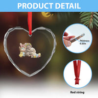 Cute Punch Baby Monkey Easter Heart Crystal Glass Ornament Funny Animal Gift
