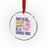 Cute Raccoon 2nd Grade Student Teacher Preppy Style Crystal Glass Ornament First of All Second Grade Is A Whole Vibe Back To School