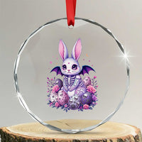 Cute Spooky Easter Bunny Crystal Glass Ornament Pastel Goth Rabbit Gift