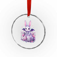 Cute Spooky Easter Bunny Crystal Glass Ornament Pastel Goth Rabbit Gift