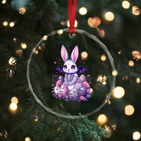 Cute Spooky Easter Bunny Crystal Glass Ornament Pastel Goth Rabbit Gift