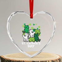 Cute St Catricks Day Heart Crystal Glass Ornament St Patricks Cats Saint Pattys Cat Lover - Wonder Print Shop