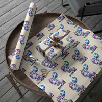 Cute Unicorn Wearing Tartan Kilt Holding Saltire Flag Graphic Wrapping Paper Roll