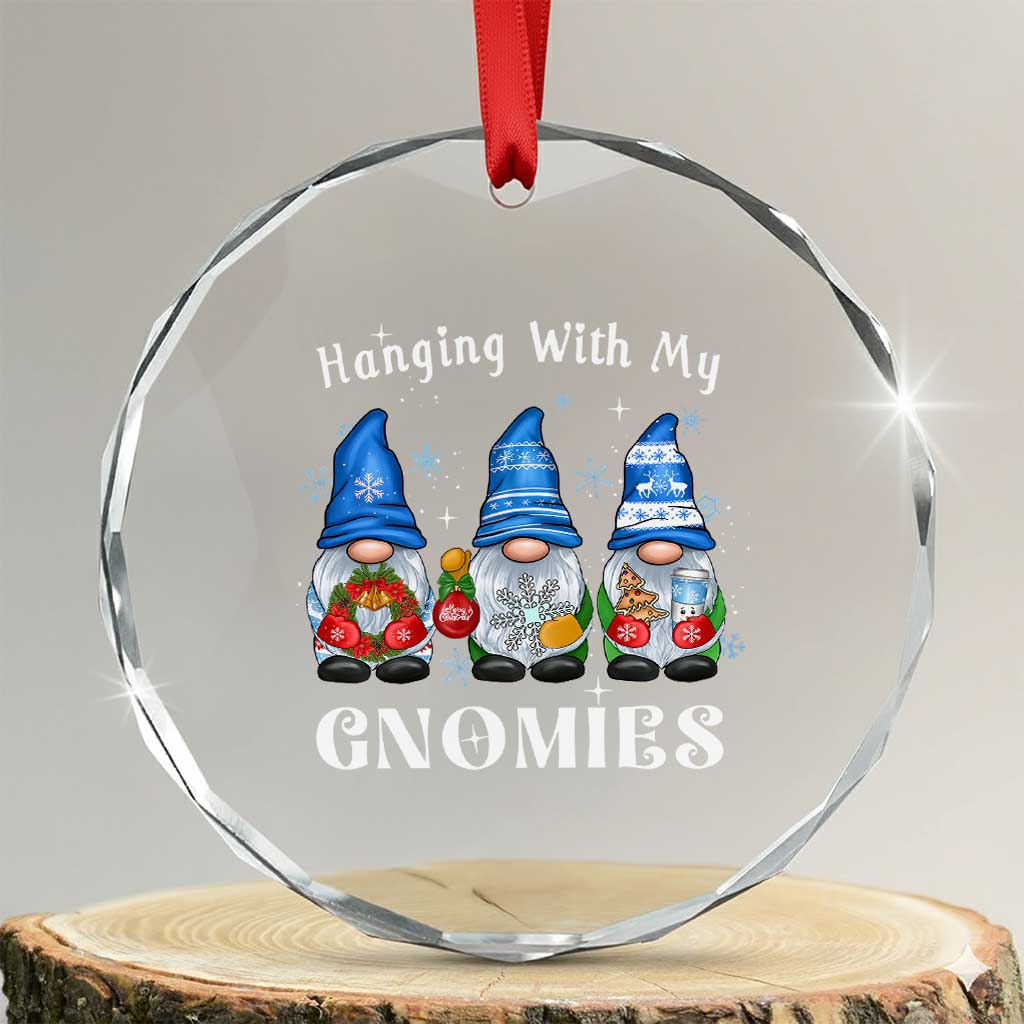 Cute Xmas Gnome Crystal Glass Ornament Hanging With My Gnomies TS09