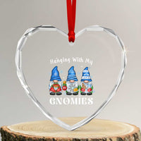 Cute Xmas Gnome Heart Crystal Glass Ornament Hanging With My Gnomies - Wonder Print Shop