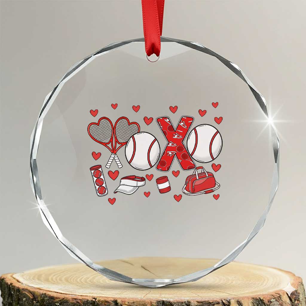 Cute XOXO Tennis Player Crystal Glass Ornament Valentines Tennis Gift - Wonder Print Shop