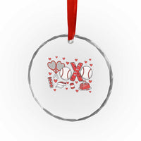 Cute XOXO Tennis Player Crystal Glass Ornament Valentines Tennis Gift - Wonder Print Shop